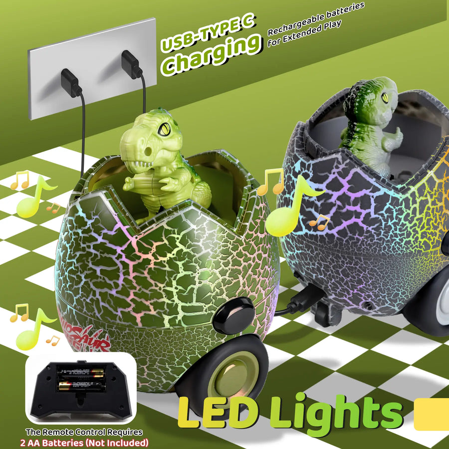 USB-C rechargeable egg vehicles with LED lights