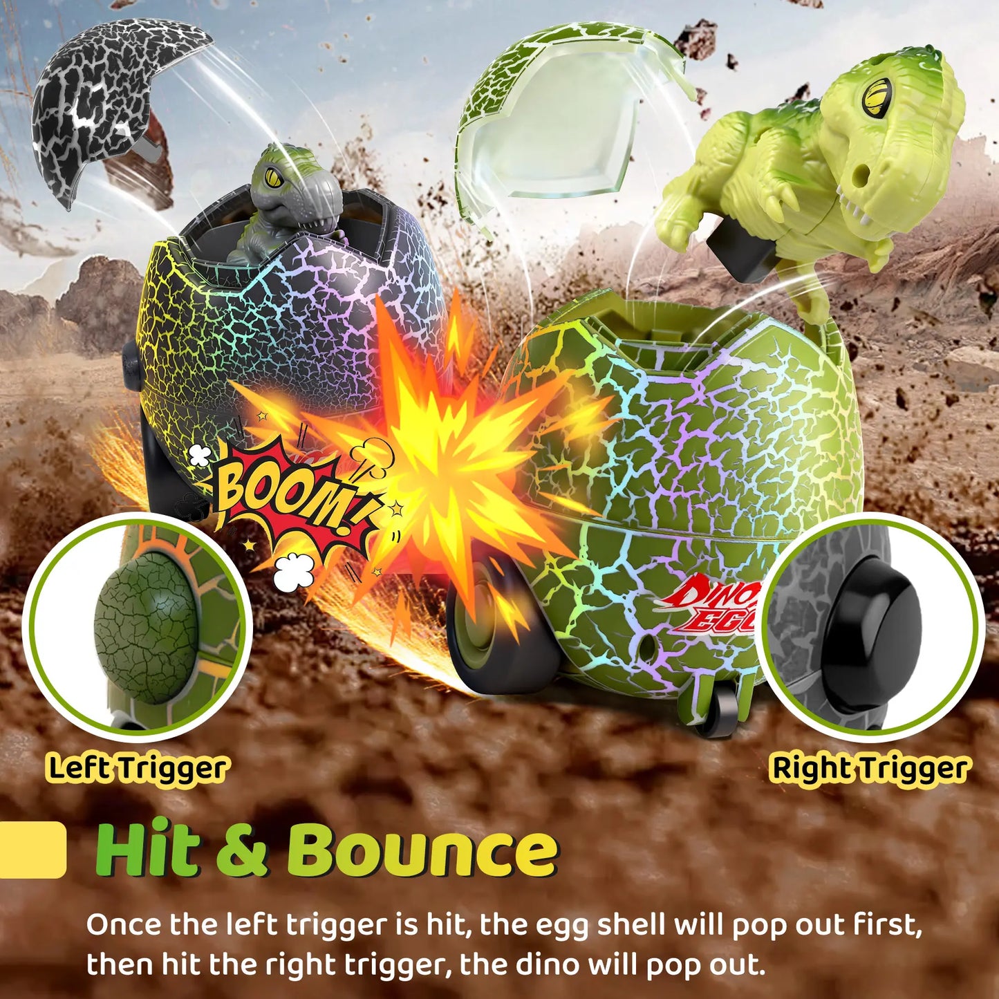Remote Control Dinosaur Egg Battle Toys — 2 Pack - image 7