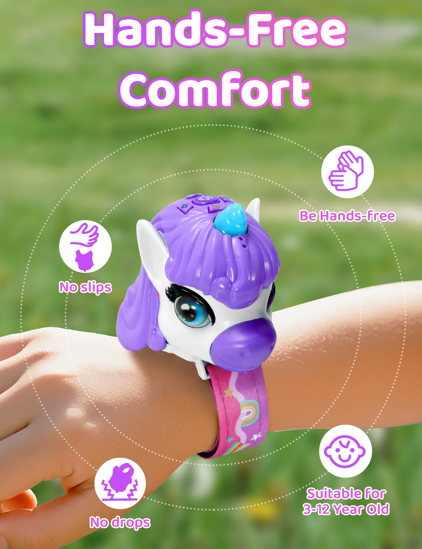 Vvinca Walkie Talkies for Kids 2 Pack, Unicorn Toys for Girls Age 3-4-5-6-7 Birthday Gift 8 9 10 11 12 Year Old Long Range Camping Outdoor Toddler Toy Walkie-Talkie