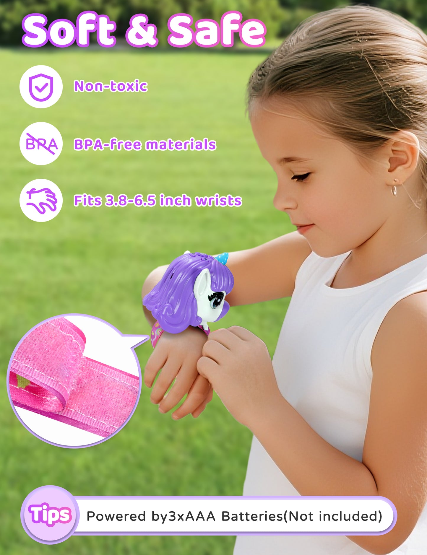 Vvinca Walkie Talkies for Kids 2 Pack, Unicorn Toys for Girls Age 3-4-5-6-7 Birthday Gift 8 9 10 11 12 Year Old Long Range Camping Outdoor Toddler Toy Walkie-Talkie