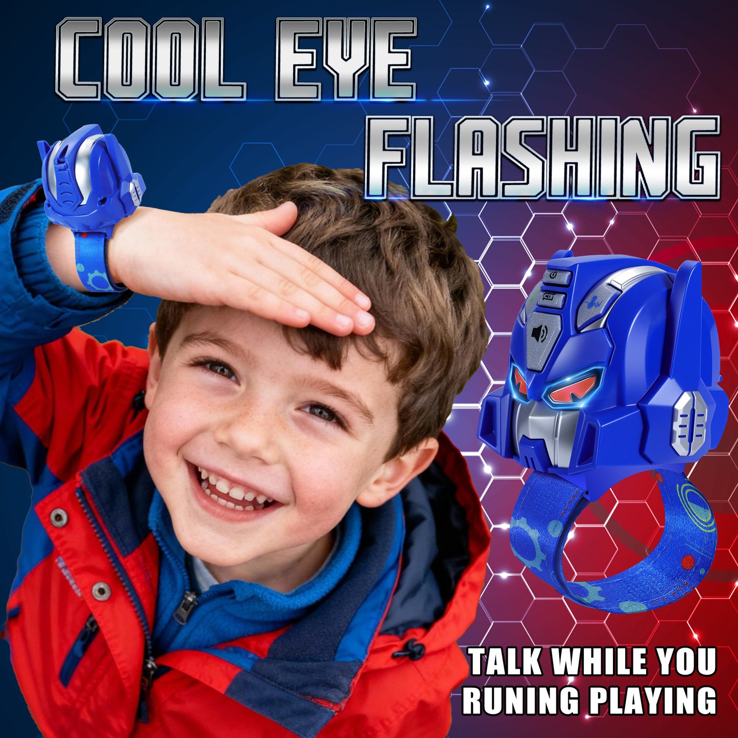 Vvinca Transform Toys Walkie Talkies for Kids 2 Pack - Toys for Boys Girls Age 3-5 5-7 8-12 Christmas Birthday Gifts for Kids Adjustable Strap Voice-Changing Clear Sound Camping Outdoor