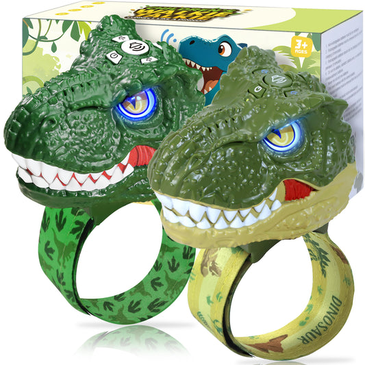 Vvinca Dinosaur Walkie Talkies for Kids 2 Pack - Toys for Boys Age 3-5 5-7 8-12 T-Rex Adjustable Wrist Strap Long Range Clear Sound Outdoor Camping Gears Christmas Birthday Easter Gifts, Green