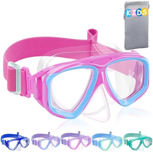 Kids Split-Lens Fabric-Strap Dive Mask - Color Set 06