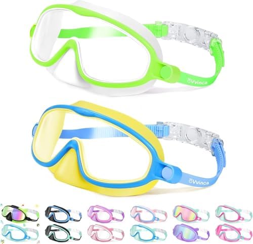 Kids Nose-Cover Goggles — Quick Release - Little (3–6) / Yellow Blue+Green White