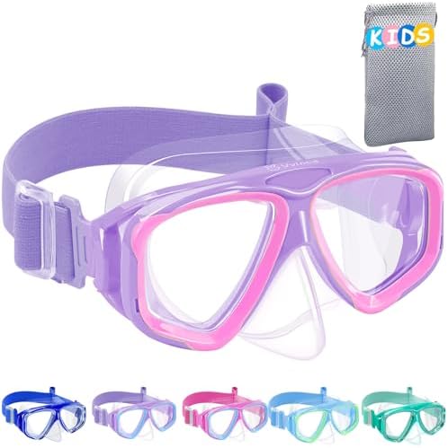 Kids Split-Lens Fabric-Strap Dive Mask - Color Set 04
