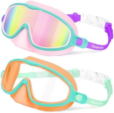 Kids Nose-Cover Goggles — Quick Release - Little (3–6) / Pink Green+Orange Green