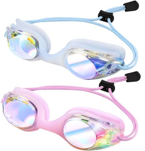Toddler Bungee Goggles - Pink Clear/Clear Gold Mirror+Blue Clear/Clear Gold Mirror