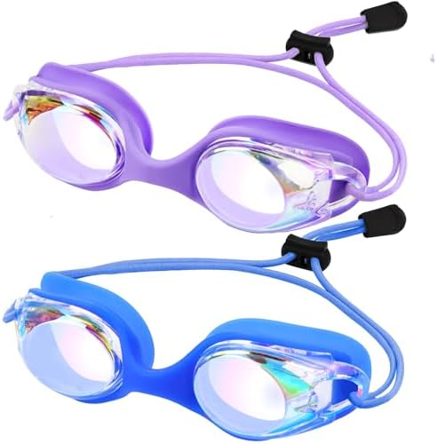 Toddler Bungee Goggles - Blue/Clear Gold Mirror+Purple/Clear Gold Mirror