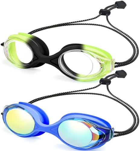 Toddler Bungee Goggles - Blue Gold Mirror+Green Black