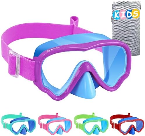 Kids Fabric-Strap Dive Mask - Blue Purple