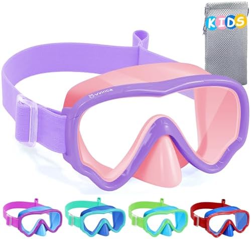 Kids Fabric-Strap Dive Mask - Pink Purple
