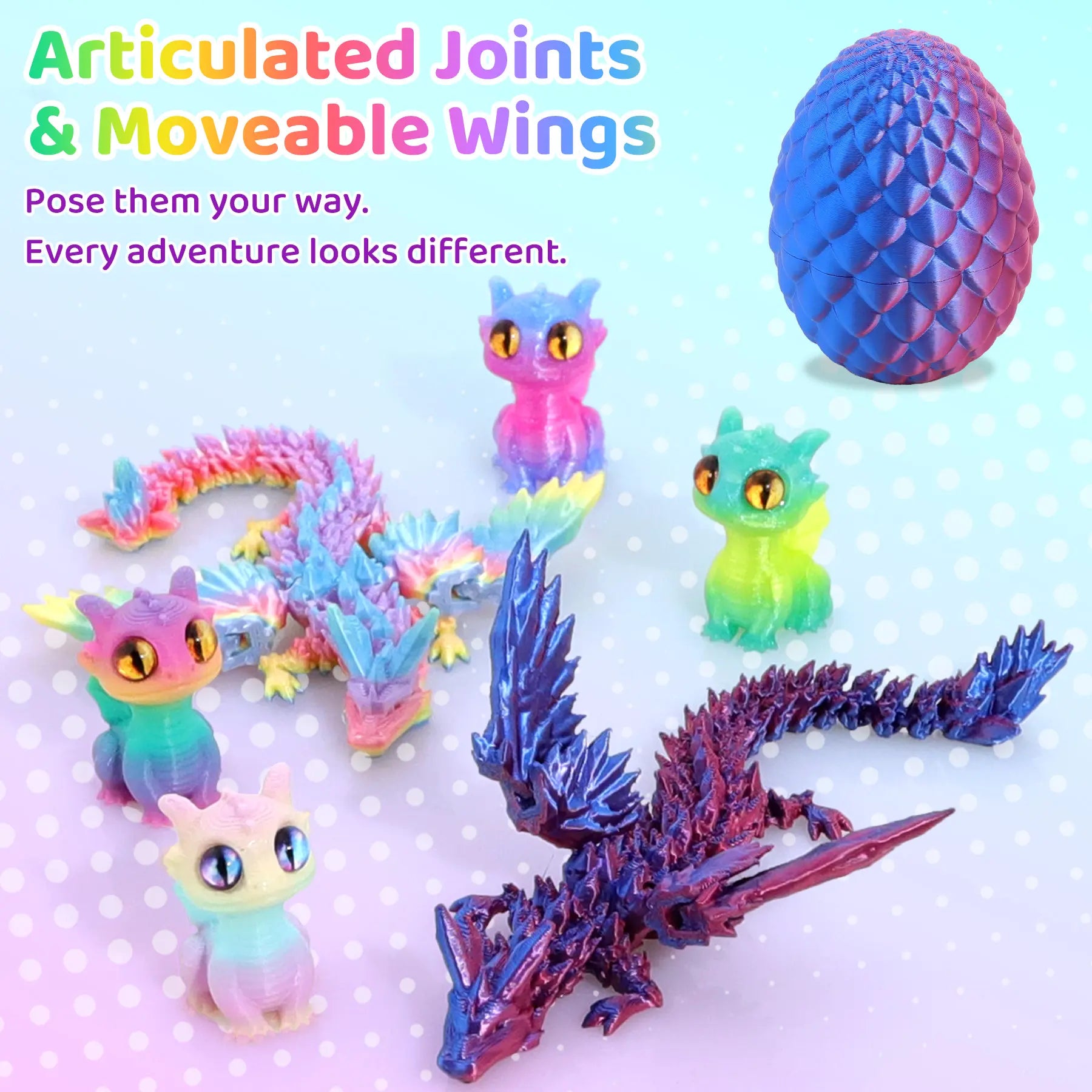 Articulated Crystal Dragon Family — 6-Piece Egg Set - image 7