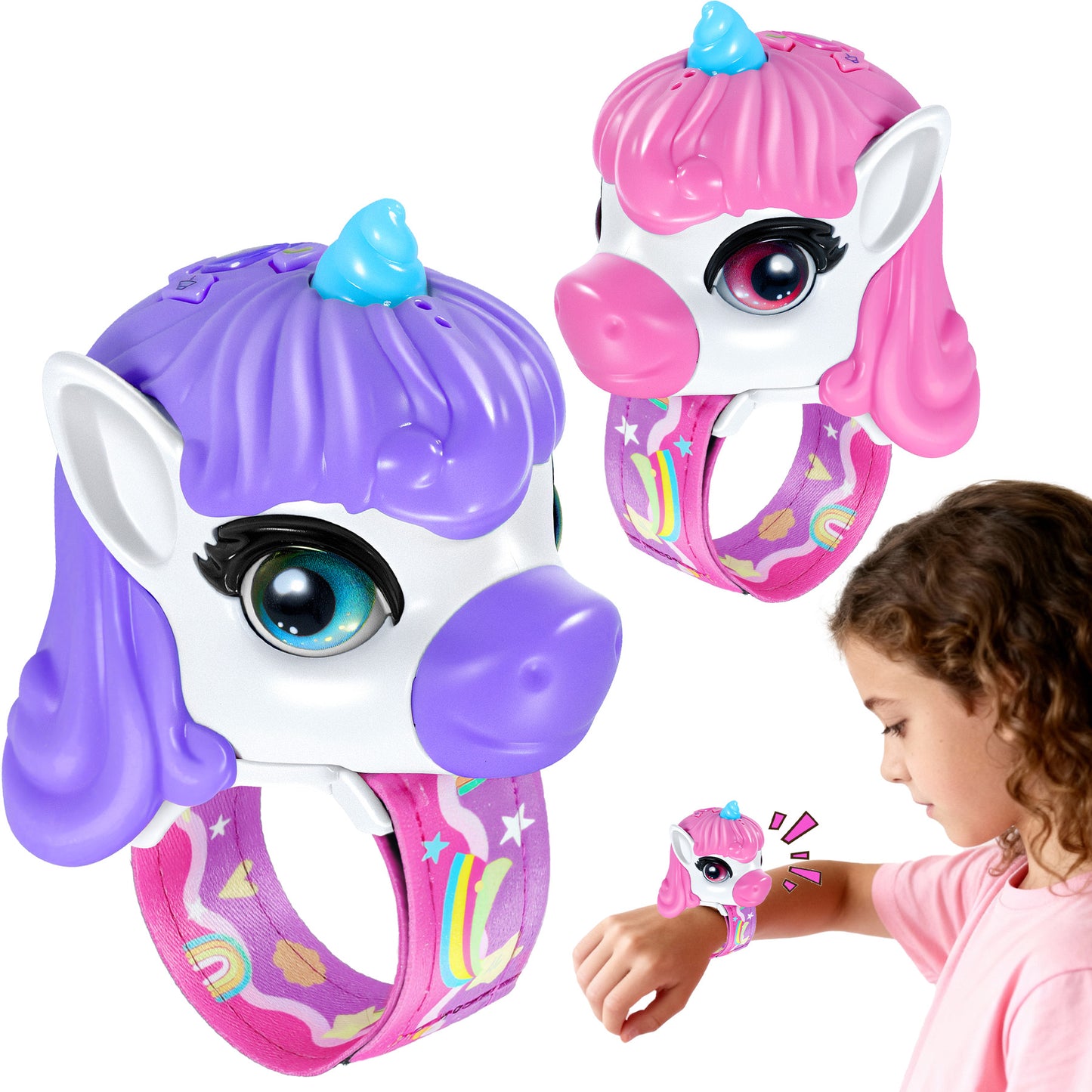 Vvinca Walkie Talkies for Kids 2 Pack, Unicorn Toys for Girls Age 3-4-5-6-7 Birthday Gift 8 9 10 11 12 Year Old Long Range Camping Outdoor Toddler Toy Walkie-Talkie