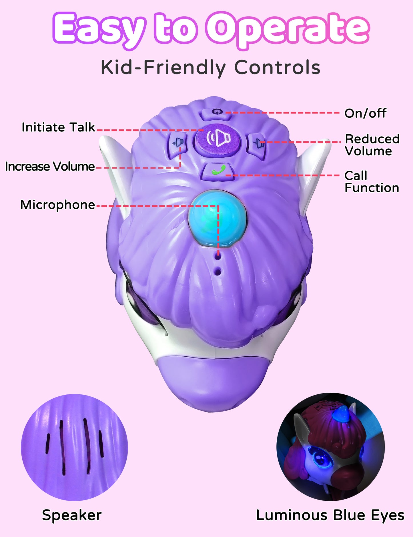 Vvinca Walkie Talkies for Kids 2 Pack, Unicorn Toys for Girls Age 3-4-5-6-7 Birthday Gift 8 9 10 11 12 Year Old Long Range Camping Outdoor Toddler Toy Walkie-Talkie