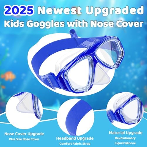 Kids Split-Lens Fabric-Strap Dive Mask