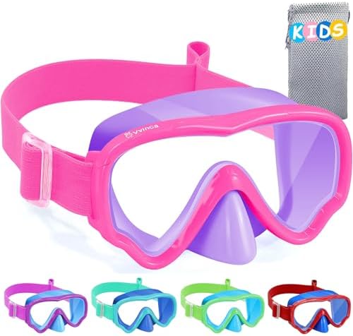 Kids Fabric-Strap Dive Mask - Purple Magenta