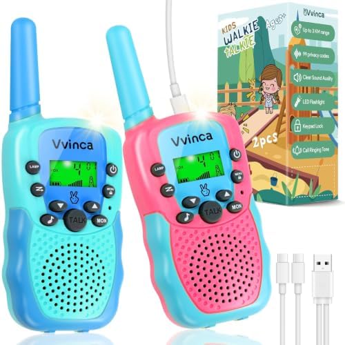 Rechargeable Kids Walkie Talkies - 2 Pack / Color Set 04