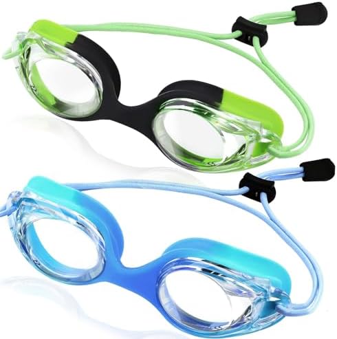 Toddler Bungee Goggles - Green Black+Blue Aqua