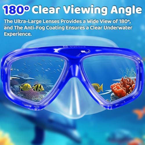 Kids Split-Lens Fabric-Strap Dive Mask