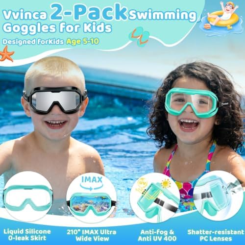 Kids Three-Window Wide-View Goggles — 2 Pack