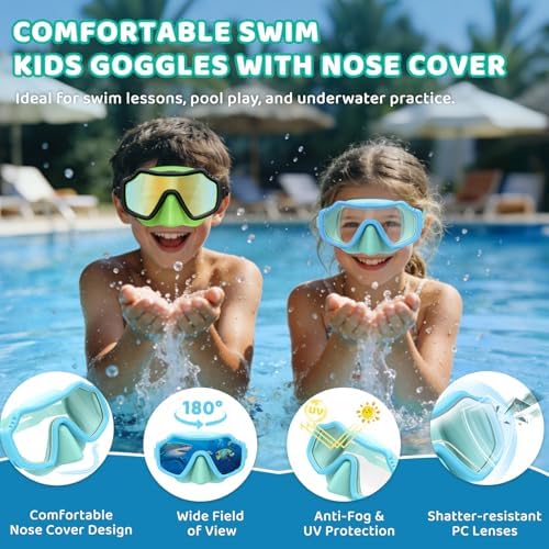 Kids Solid-Silicone Dive Masks — 2 Pack