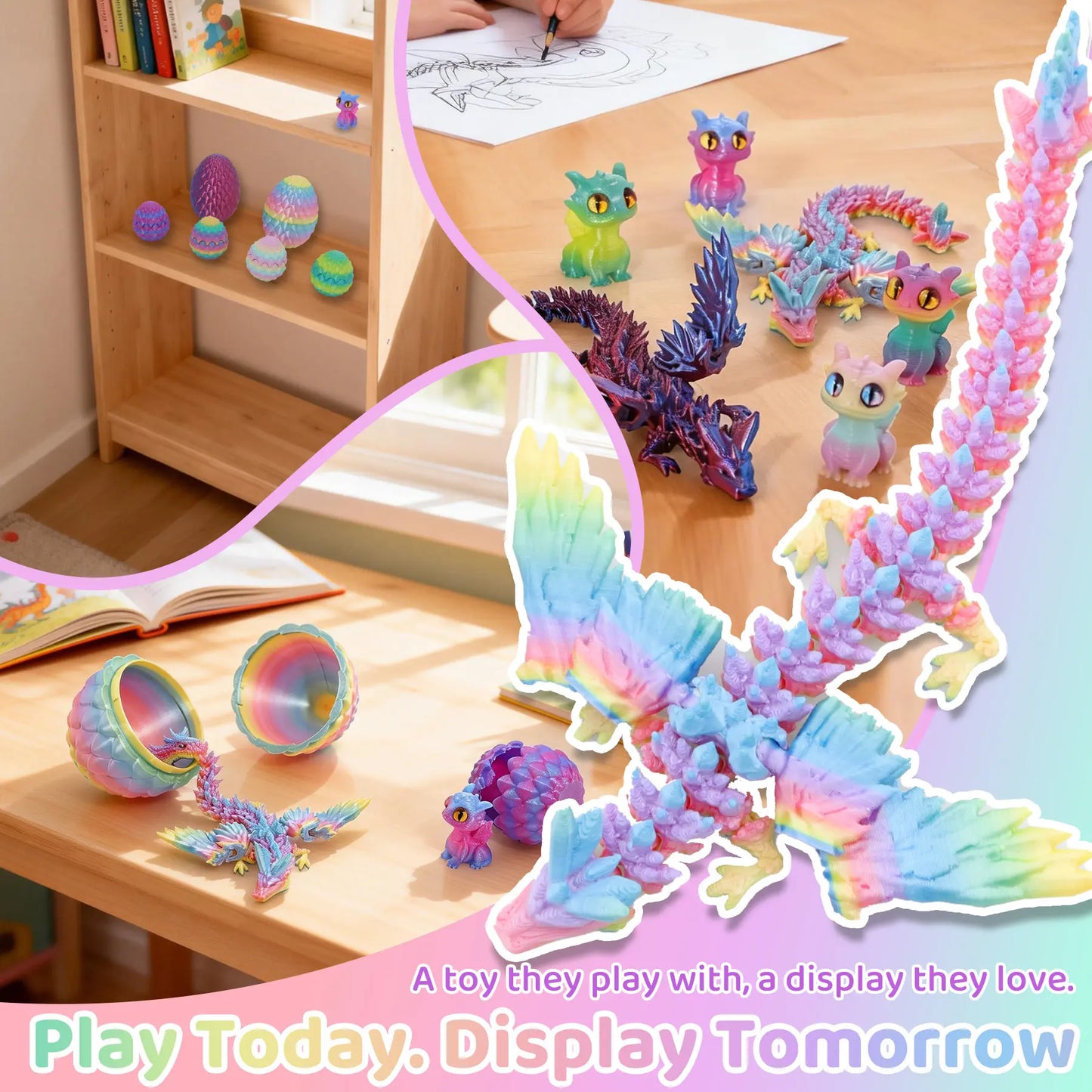 Articulated Crystal Dragon Family — 6-Piece Egg Set - image 8