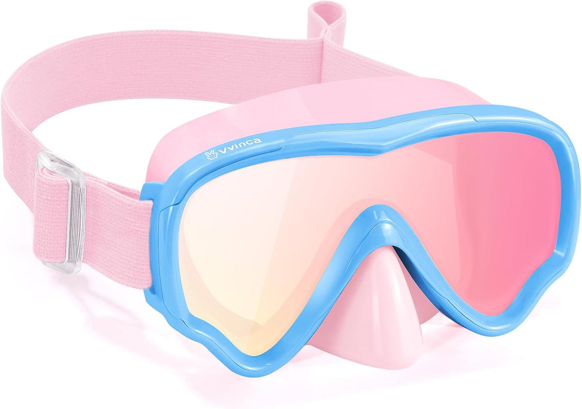 Kids Fabric-Strap Dive Masks — Choose Your Pack - 1 Pack — Pink Blue · Mirror Lens · Pink Mirror Lens