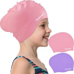 Kids Long-Hair Swim Caps — 2 Pack