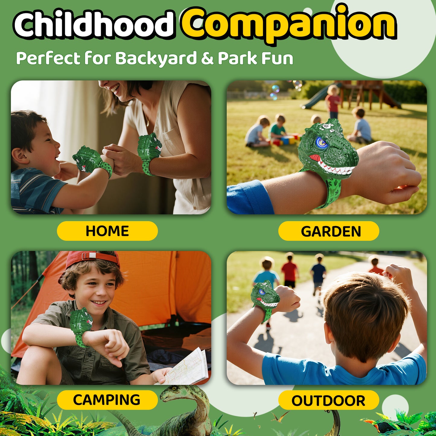 Vvinca Walkie Talkies for Kids 2 Pack - Dinosaur Toys for Boys Age 3-5 5-7 8-12 T-Rex Adjustable Wrist Strap Long Range Clear Sound Outdoor Camping Gears Christmas Birthday Gifts Stocking Stuffers