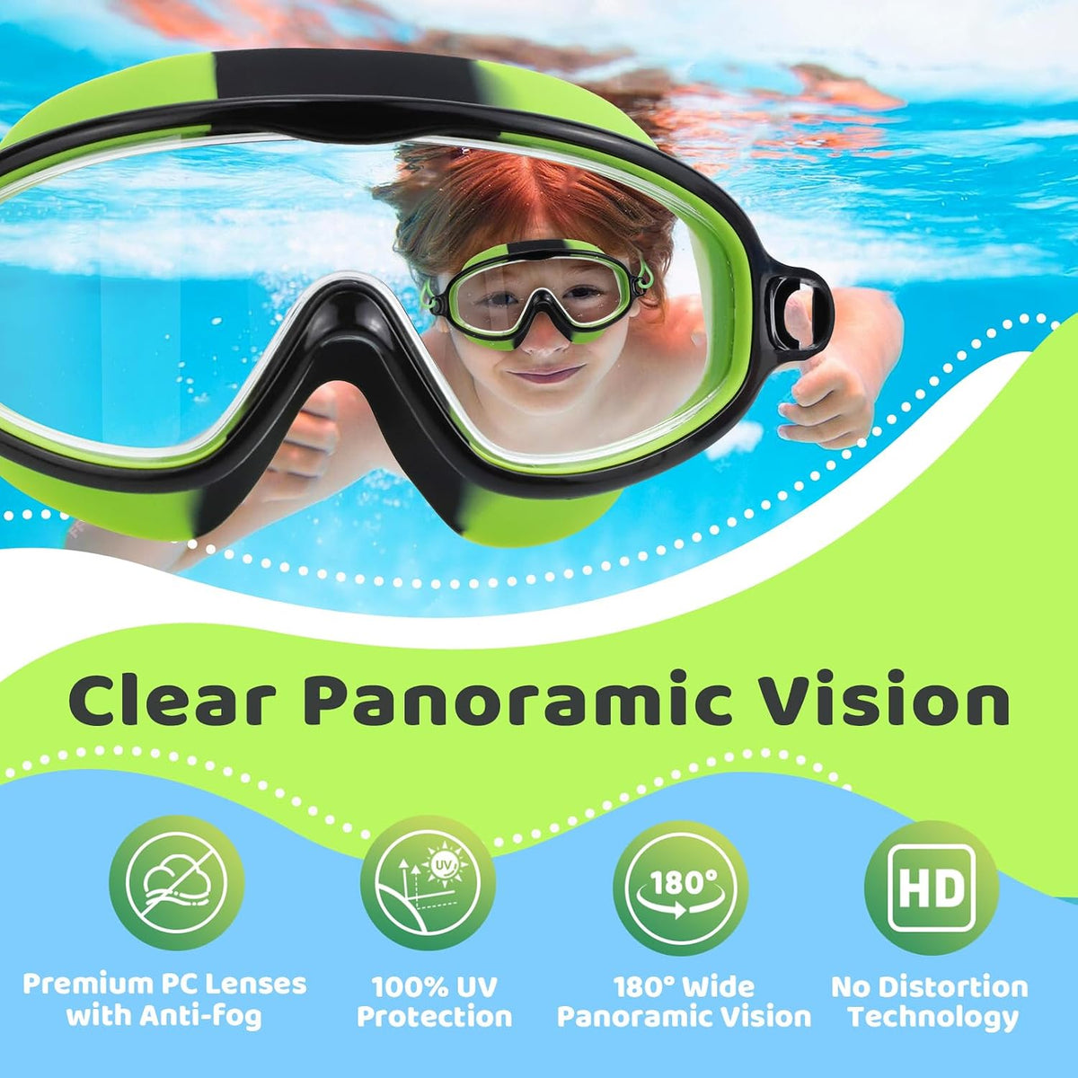 Kids Wide-View Bungee-Strap Goggles - detail image 2