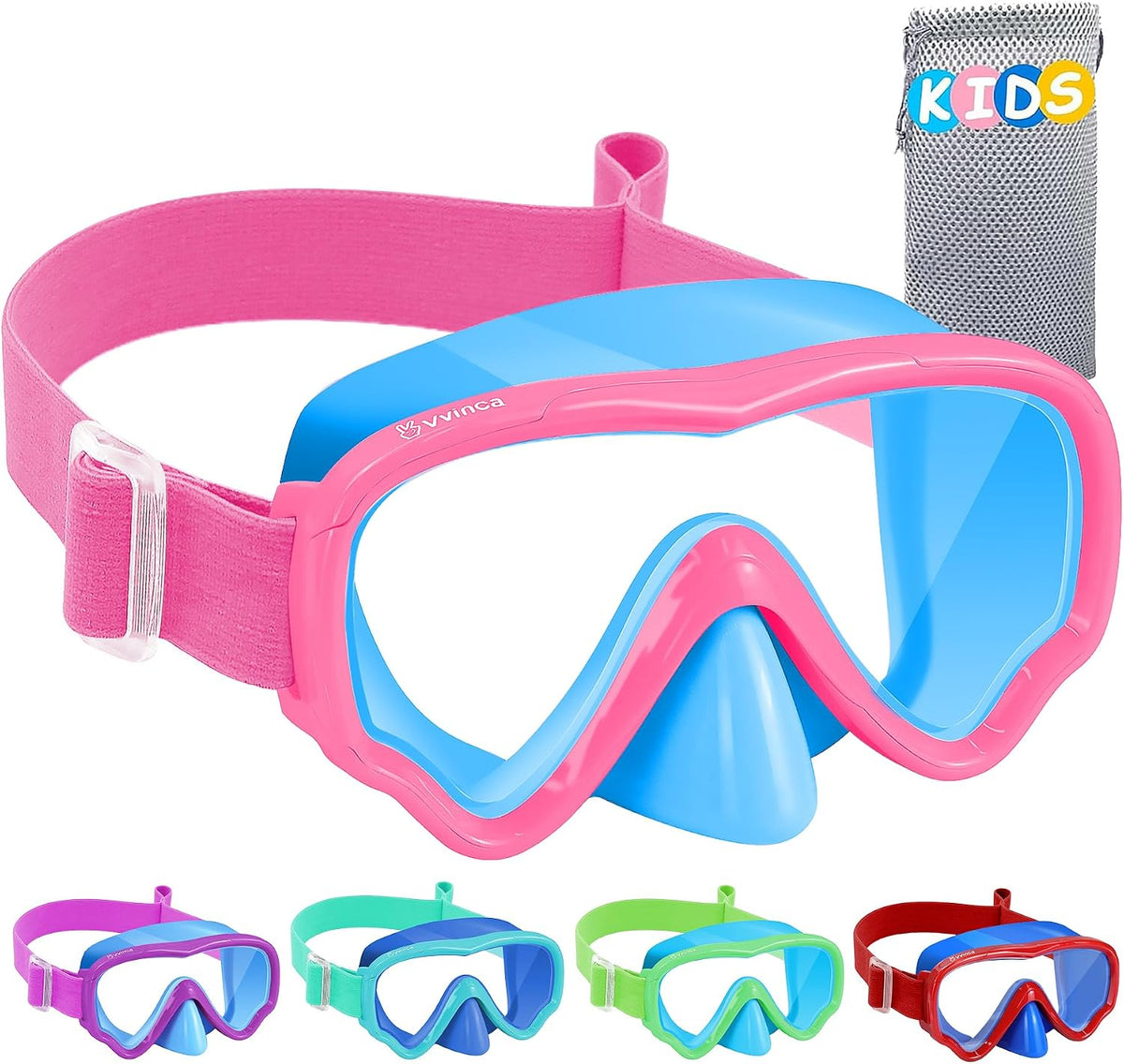 Kids Fabric-Strap Dive Mask - variant A001188 MAIN