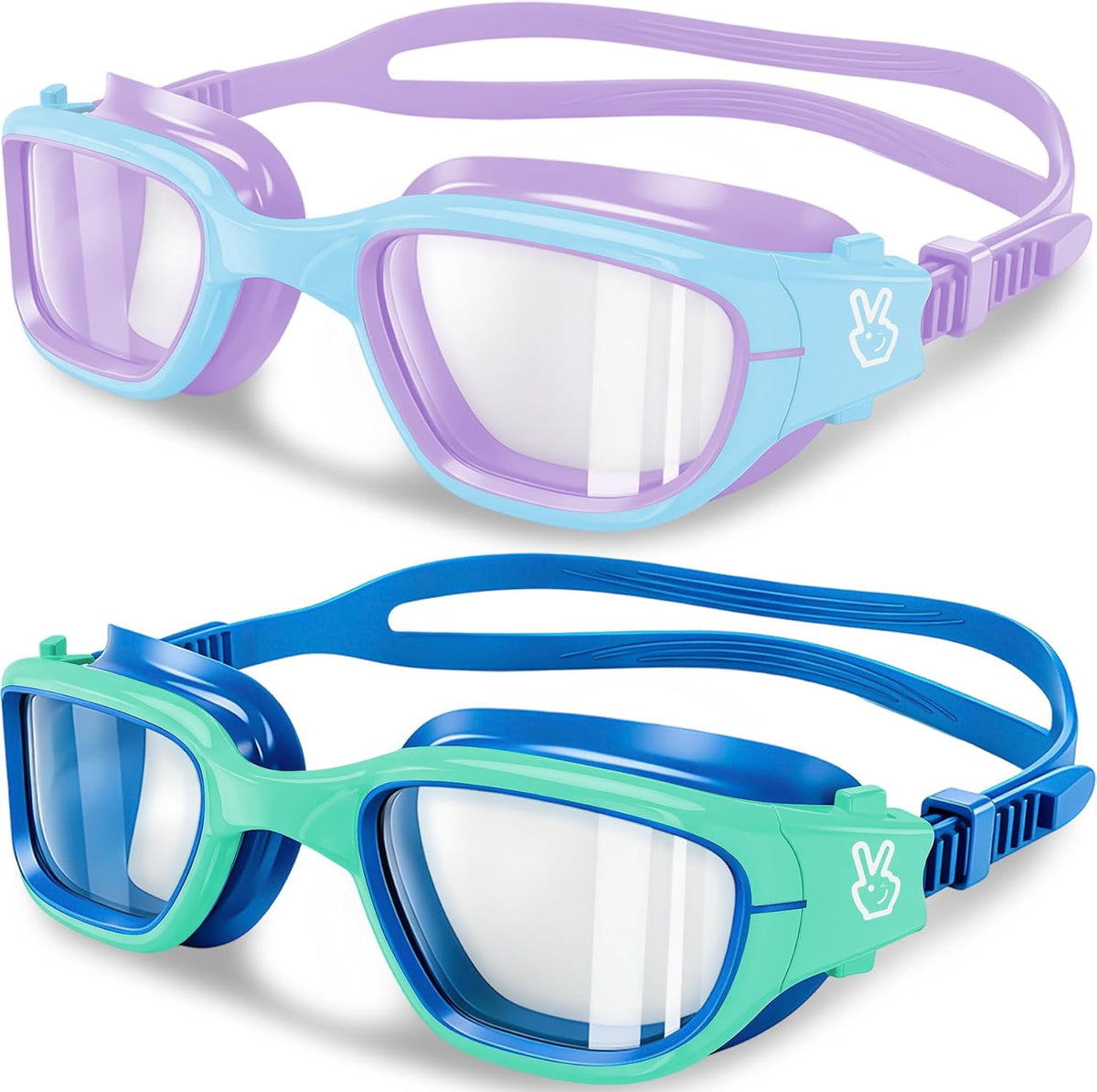 Kids Performance Goggles — PG - 2 Pack — Navy Mint Clear + Light Purple Light Blue Clear