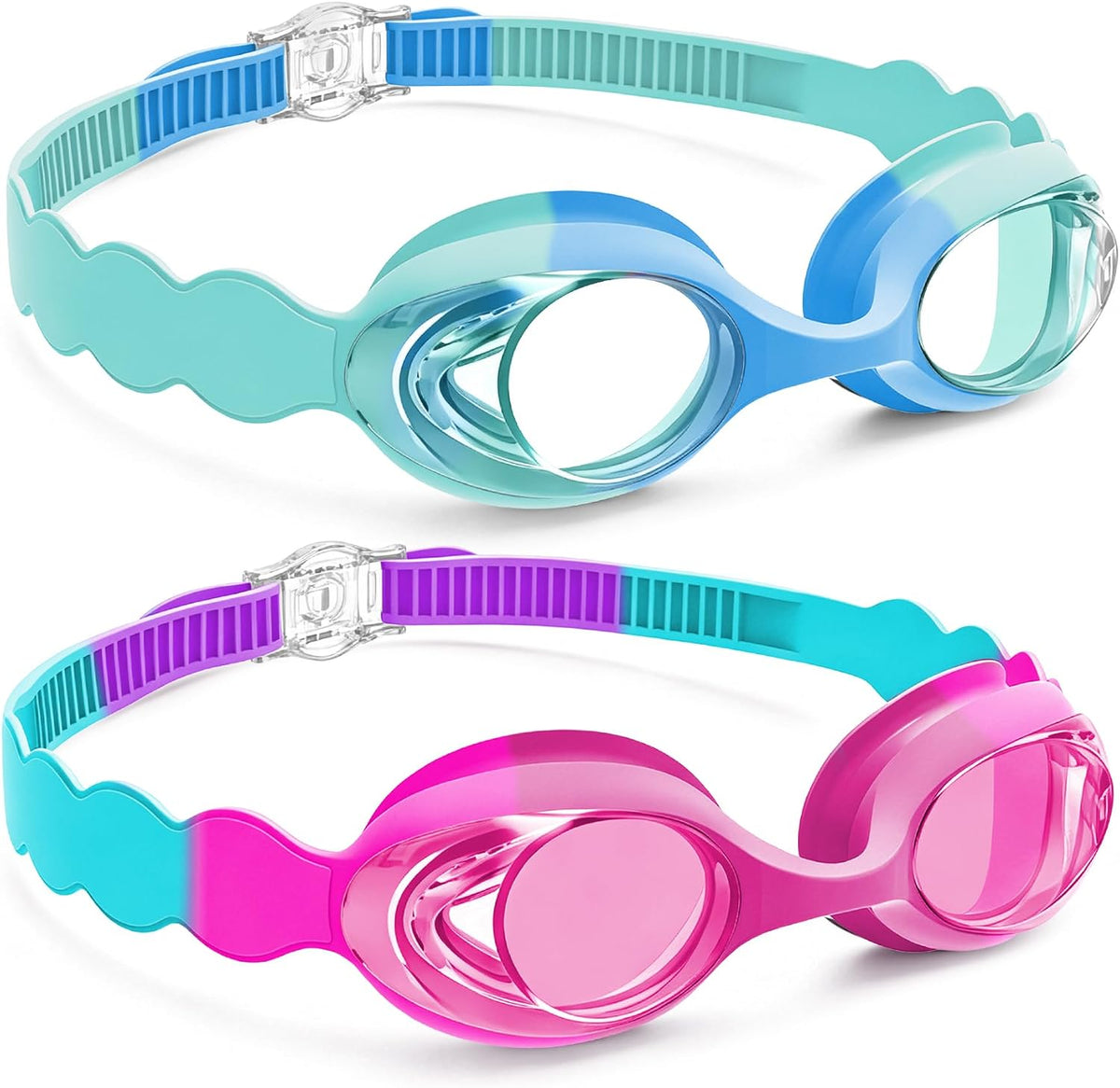 Kids Compact Wave-Strap Goggles - 2 Pack / Color Set 04