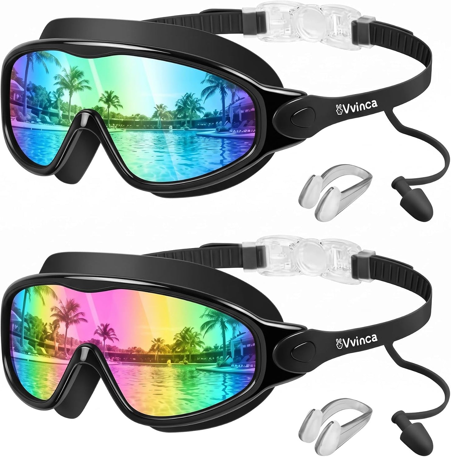 Kids Wide-View Goggles with Earplugs - Color Set 01