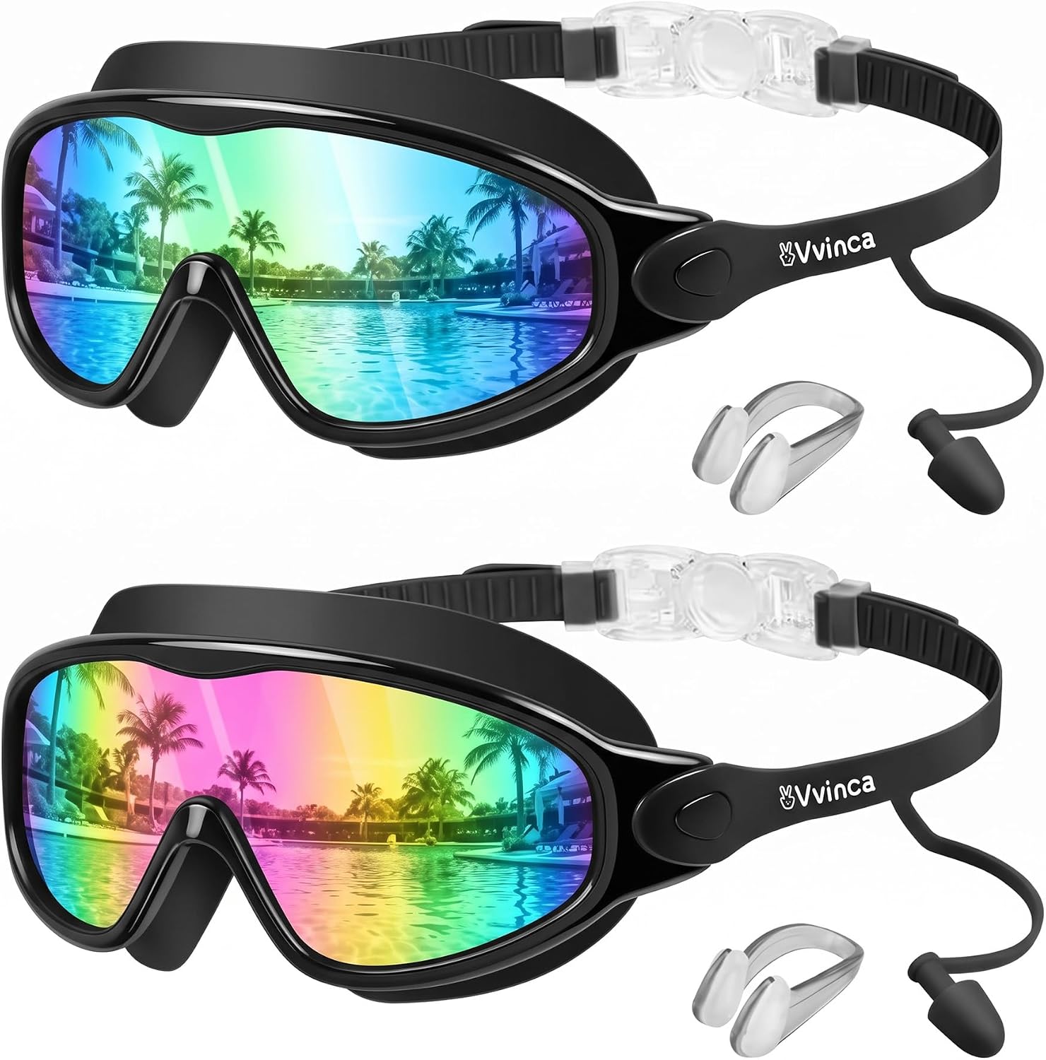 Kids Wide-View Goggles with Earplugs - Color Set 01