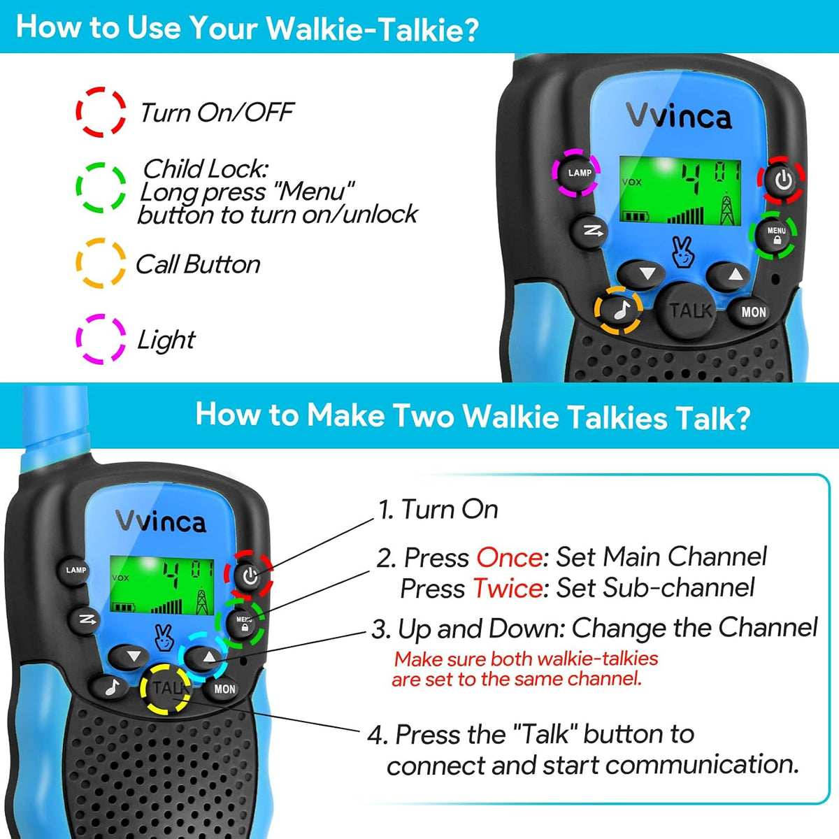 Rechargeable Kids Walkie Talkies - detail image 8