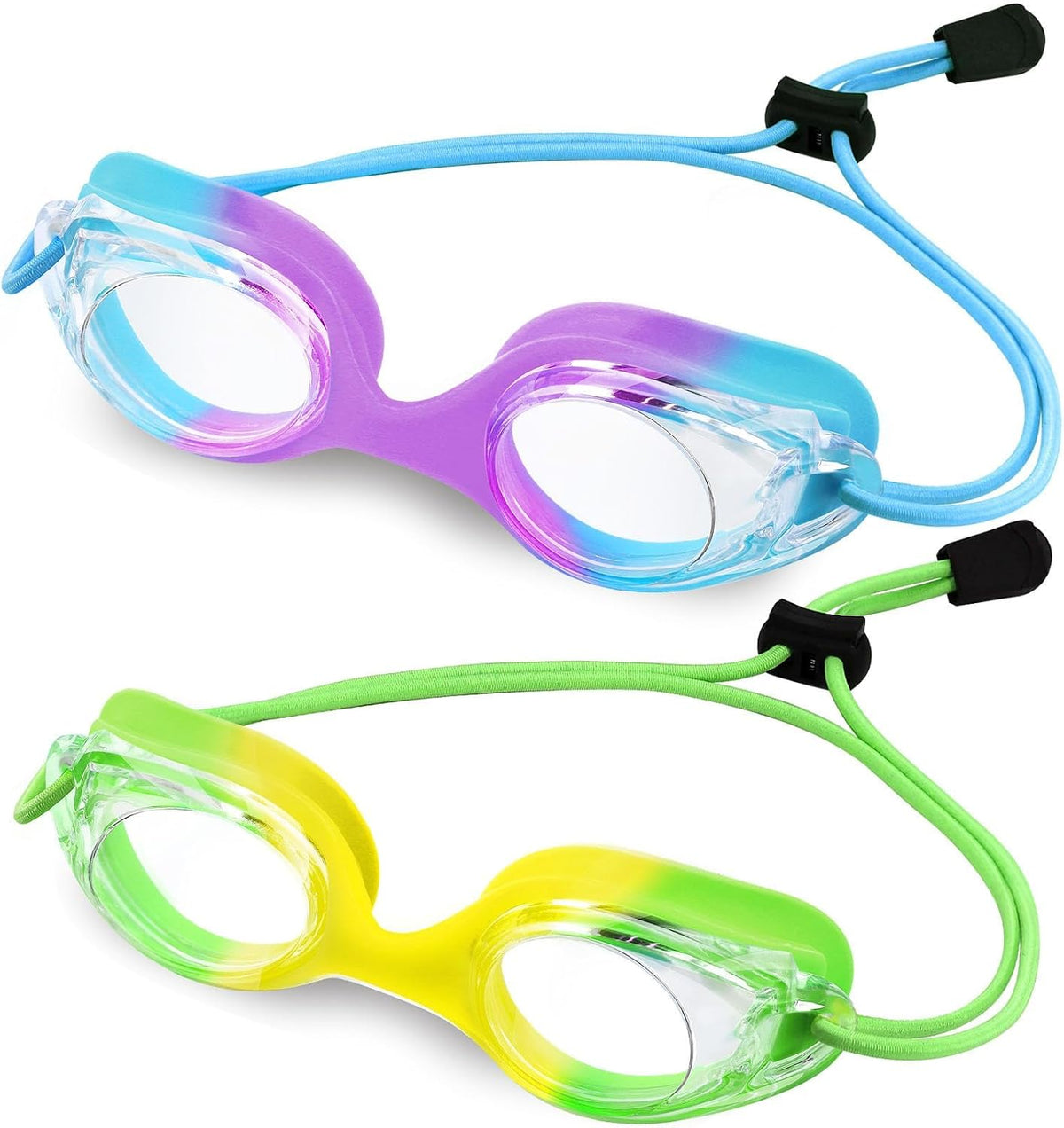 Toddler Bungee Goggles - 2 Pack — Green Yellow + Blue Purple