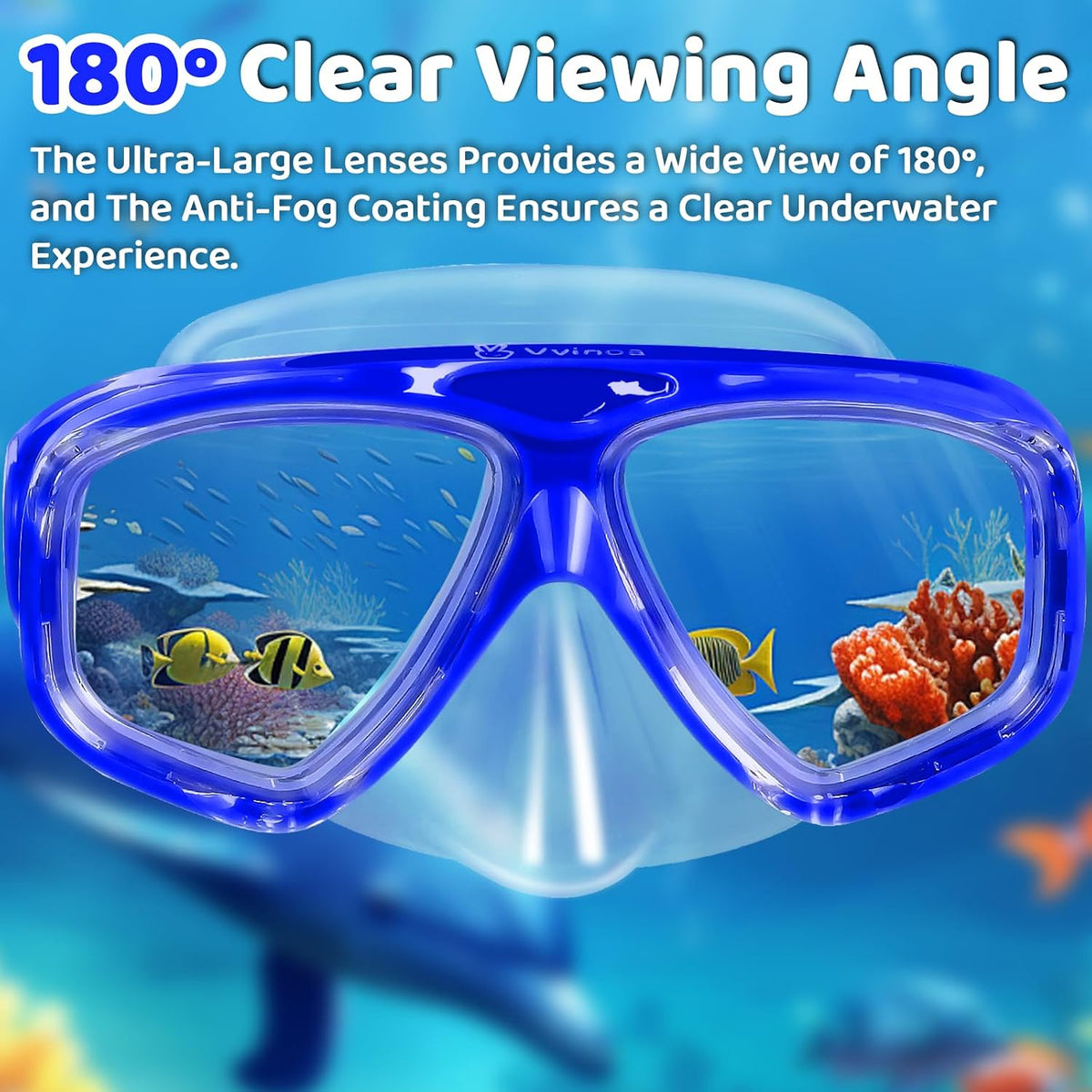 Kids Split-Lens Fabric-Strap Dive Mask - detail image 5