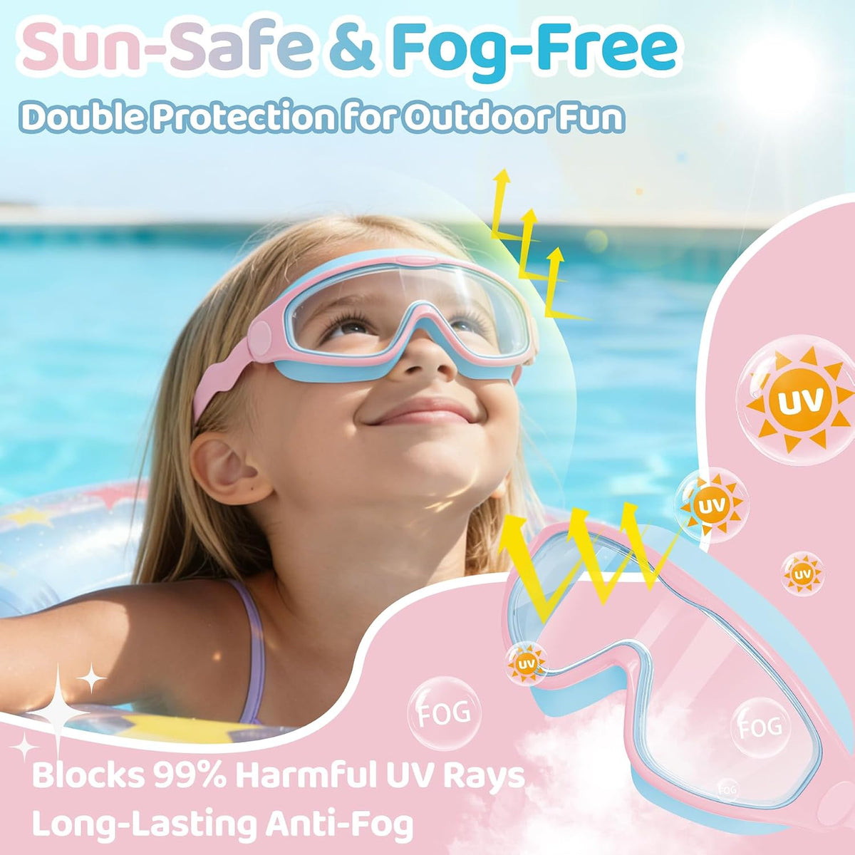 Kids Wide-View Wave-Strap Goggles - detail image 4