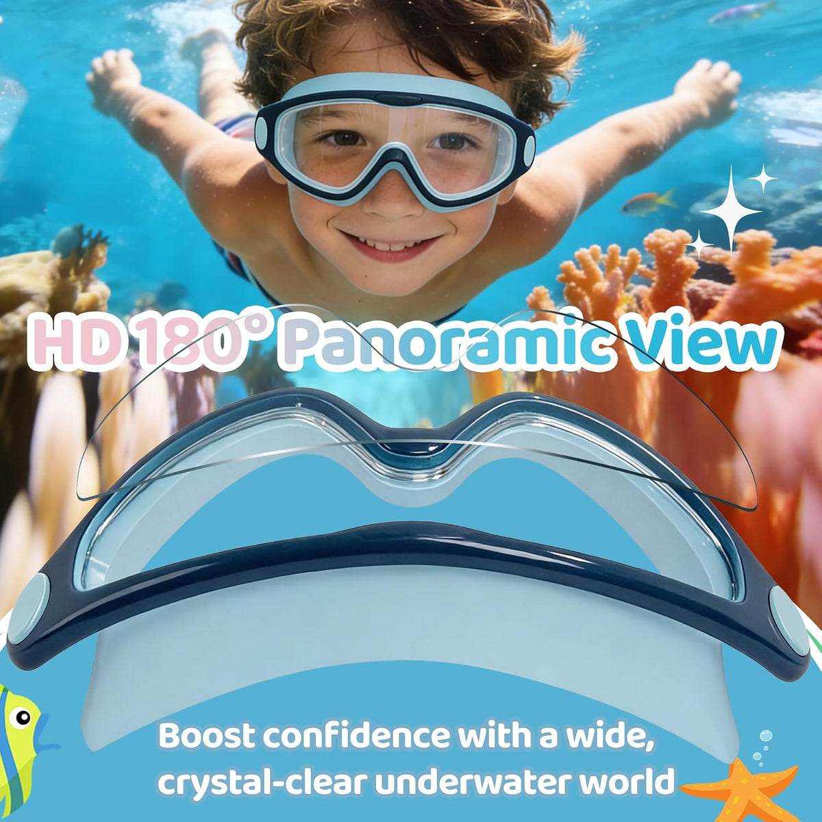 Kids Wide-View Wave-Strap Goggles - detail image 3