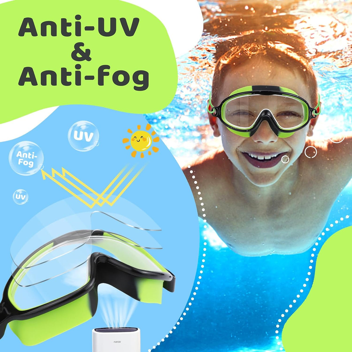 Kids Wide-View Bungee-Strap Goggles - detail image 4