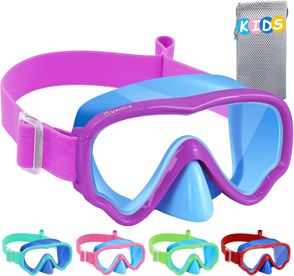 Kids Fabric-Strap Dive Mask - variant A001186 MAIN