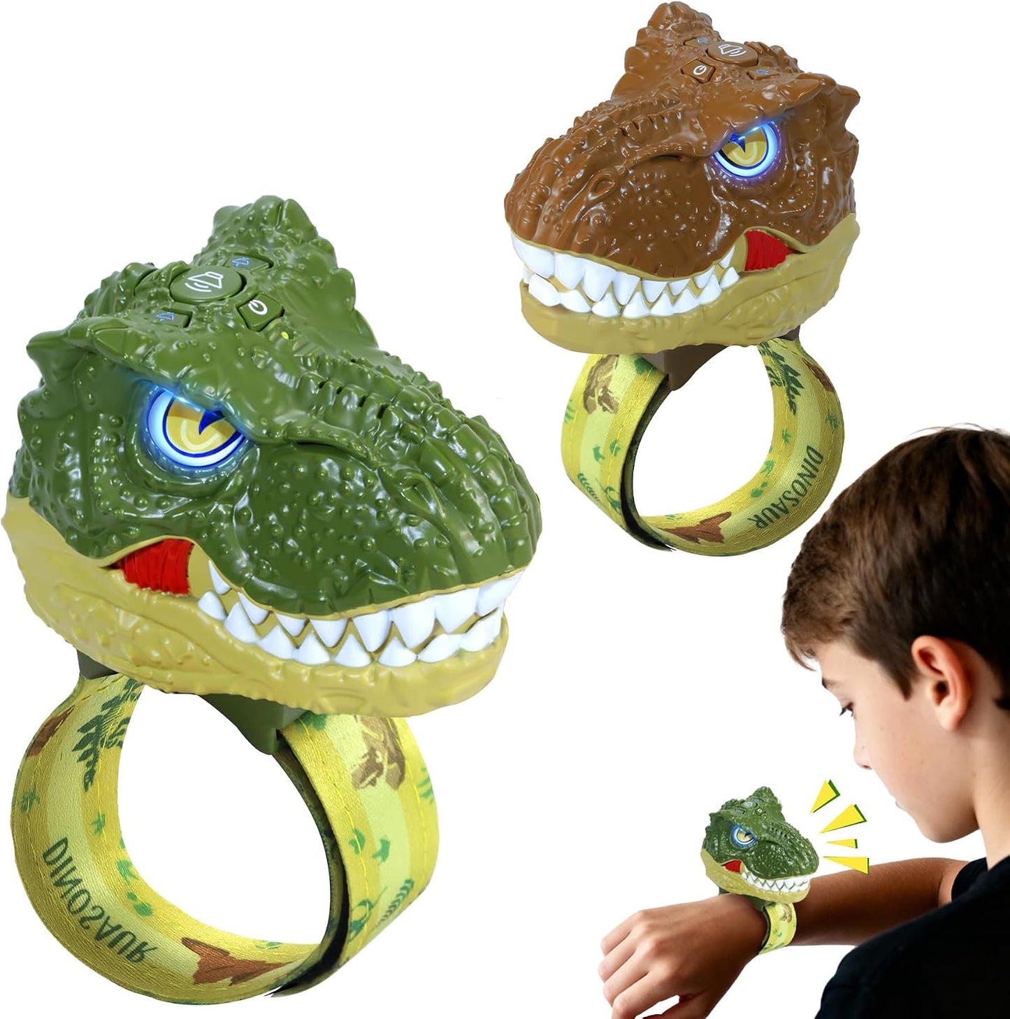 Kids Character Wristband Walkie Talkies - Dinosaur / Color Set 01