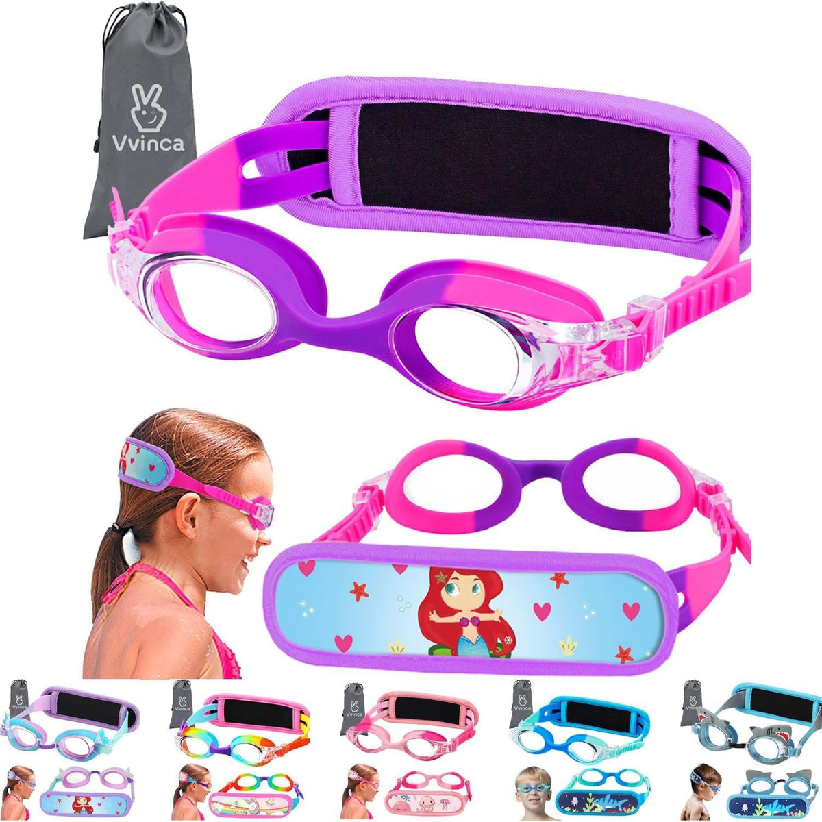 Toddler Character Goggles - 1 Pack — Gradient Purple Pink Protective Strap