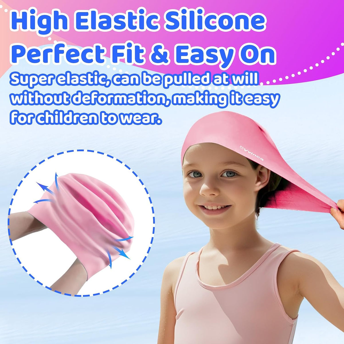 Kids Long-Hair Swim Caps — 2 Pack - detail image 4