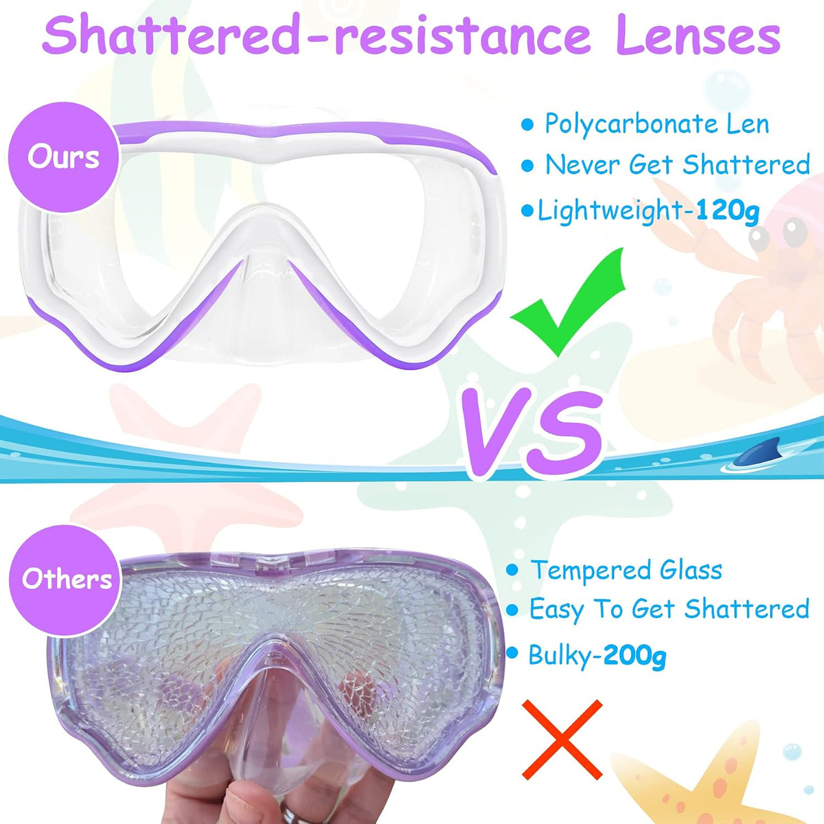 Kids Fabric-Strap Dive Masks — Choose Your Pack - detail image 4