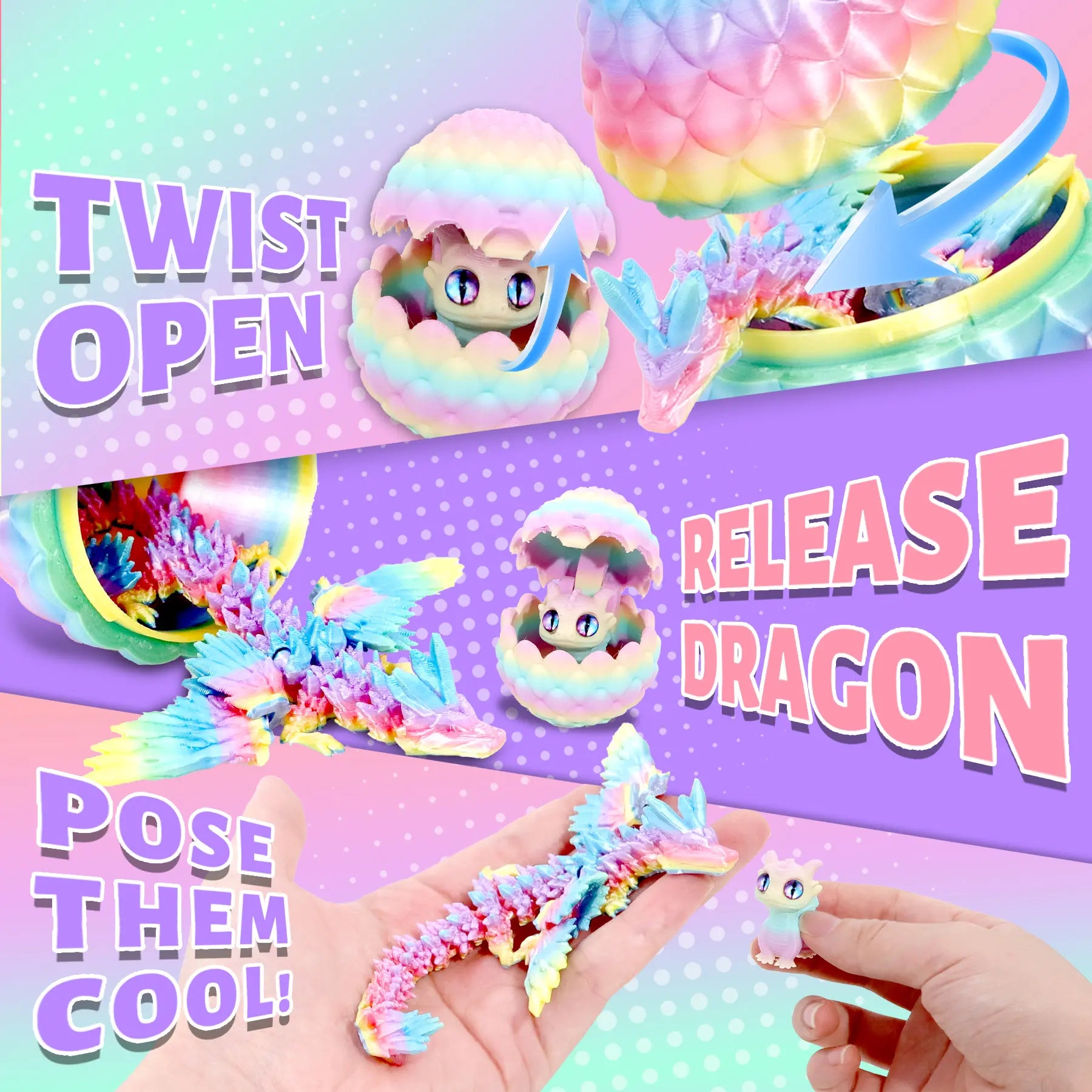 Articulated Crystal Dragon Family — 6-Piece Egg Set - image 4