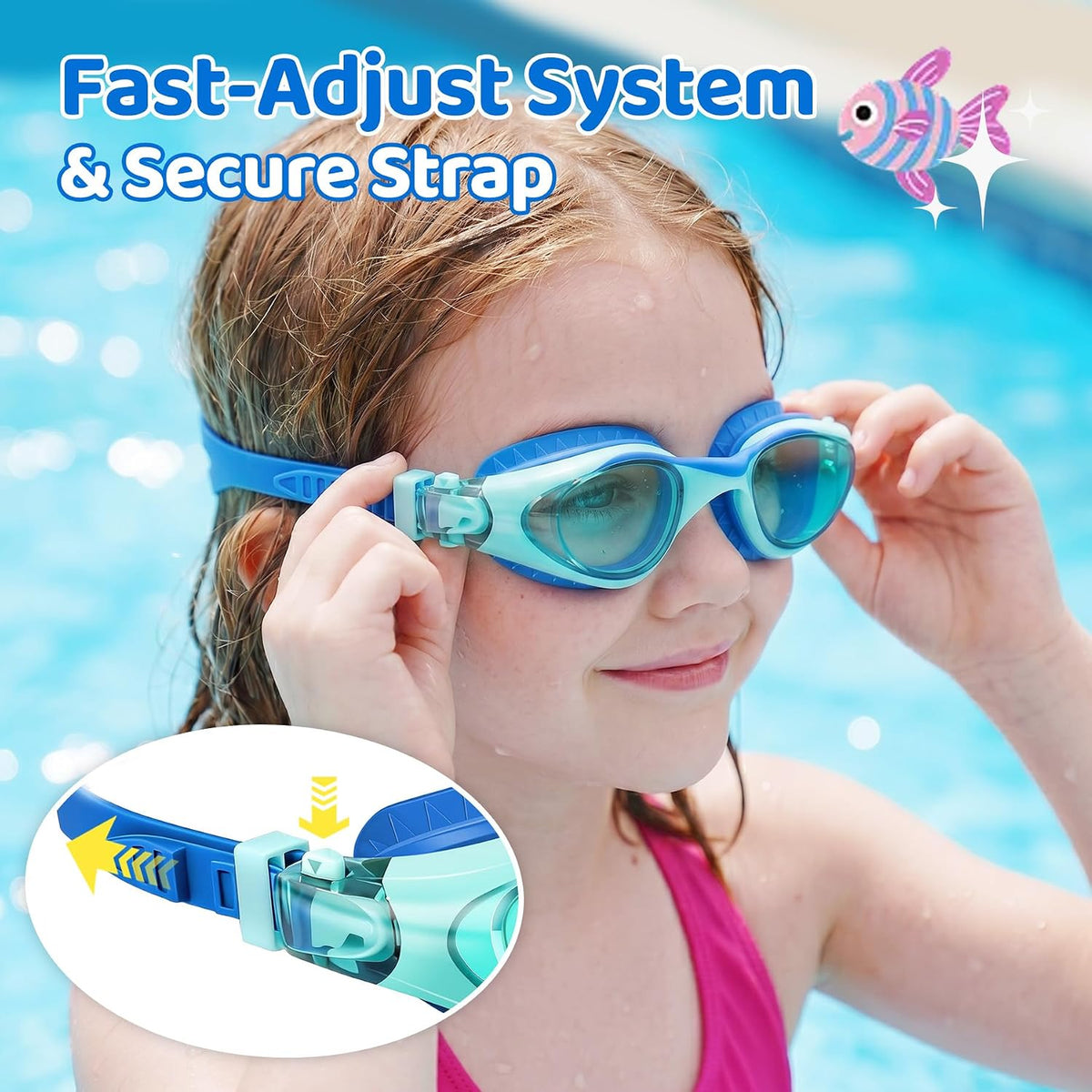 gallery:Pack & Color & Lens=1 Pack — Navy · Blue Lens~1 Pack — Light Blue Pink · Clear Lens~1 Pack — Light Blue Purple · Clear Lens~1 Pack — Green Black · Clear Lens~1 Pack — Blue Black · Blue Mirror | Kids Compact Two-Tone Goggles - detail image 6