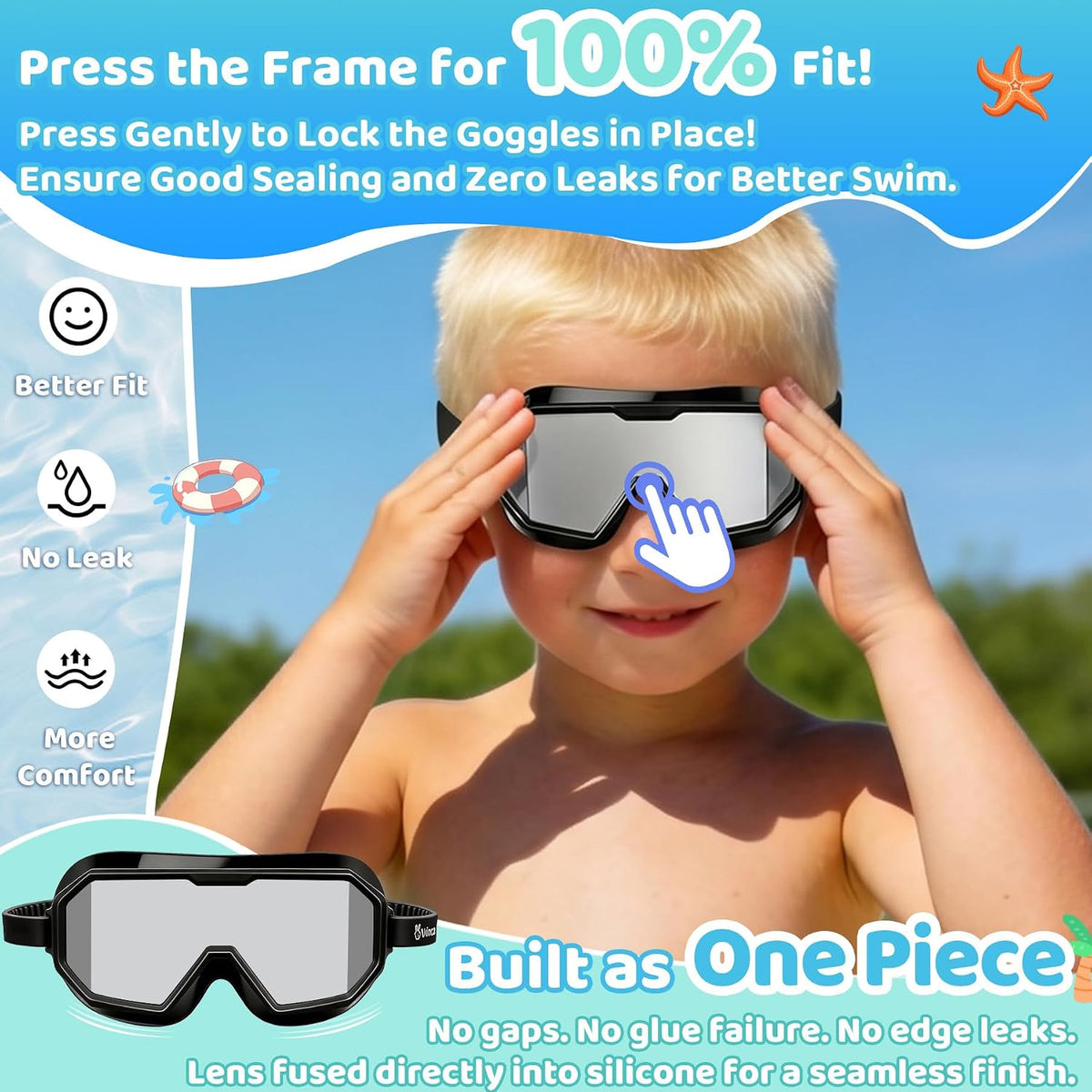 Kids Three-Window Wide-View Goggles — 2 Pack - detail image 5