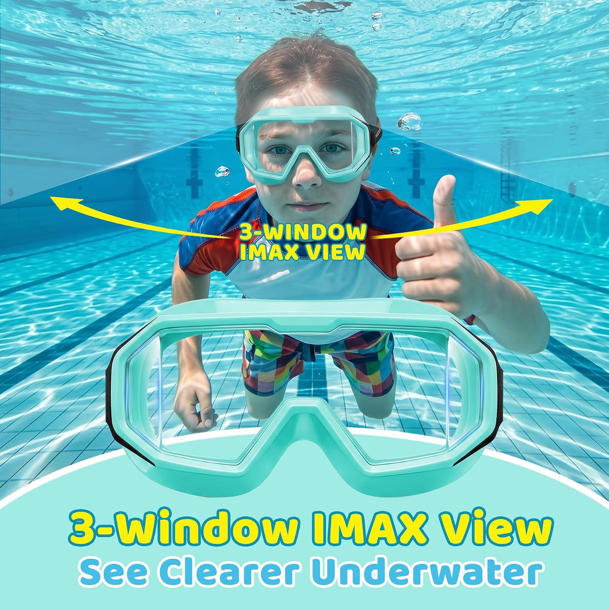 Kids Three-Window Wide-View Goggles — 2 Pack - detail image 3